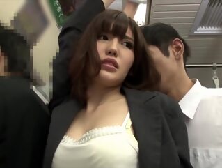 creampie Escalation Of Grinding In Public Transport - Yua Ariga asian fetish